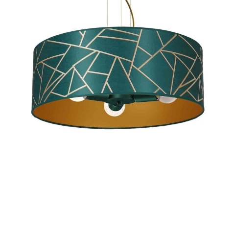 Lampa wisząca ZIGGY Bottle - zwis 3xE27 złoto-zielona 50 cm Milagro