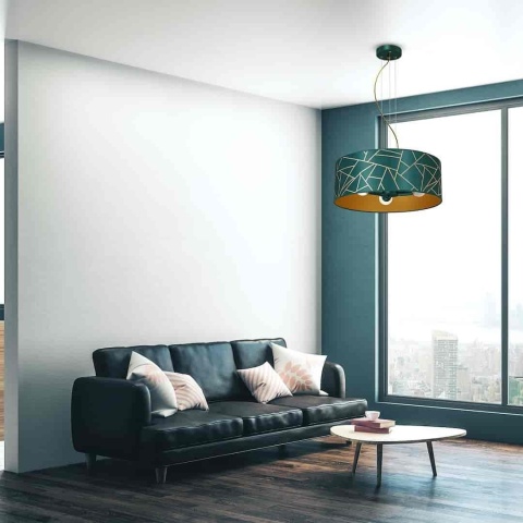 Lampa wisząca ZIGGY Bottle - zwis 3xE27 złoto-zielona 50 cm Milagro