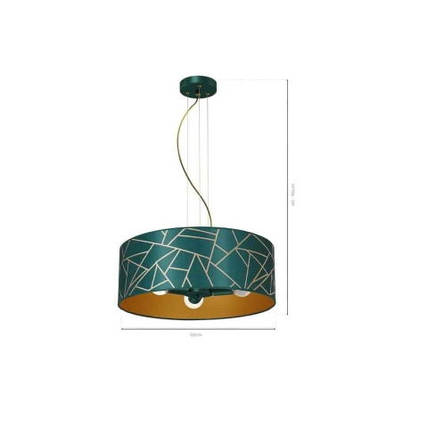 Lampa wisząca ZIGGY Bottle - zwis 3xE27 złoto-zielona 50 cm Milagro