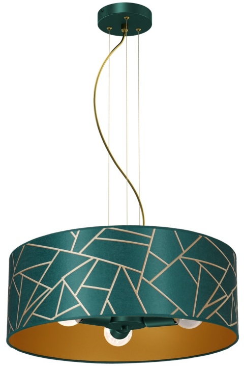 Lampa wisząca ZIGGY Bottle - zwis 3xE27 złoto-zielona 50 cm Milagro