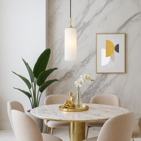 Lampa wisząca wiszaca Vesta - zwis 1xE27 złota 10 cm Milagro