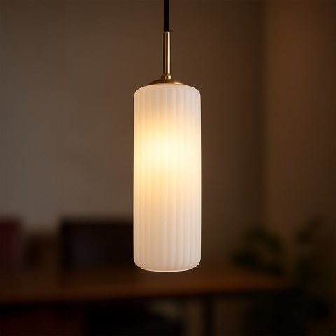 Lampa wisząca wiszaca Vesta - zwis 1xE27 złota 10 cm Milagro