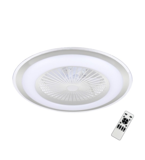 Lampowentylator Sufit ZEPHYR Srebrny Lampa z Wentylatorem Wiatrak LED 48W