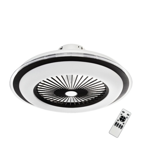 Lampowentylator Sufitowy ZEPHYR Czarny Lampa z Wentylatorem Wiatrak LED 48W
