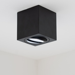 Oprawa natynkowa GU10 Spot Kubełek Tuba ruchoma kwadratowa czarna 84mm AMAT-M