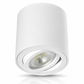 Oprawa sufitowa natynkowa halogenowa TUBA KUBEŁEK do LED GU10 ruchoma biała 84mm