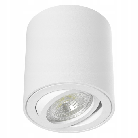 Oprawa sufitowa natynkowa halogenowa TUBA KUBEŁEK do LED GU10 ruchoma biała 84mm