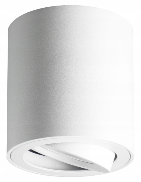Oprawa sufitowa natynkowa halogenowa TUBA KUBEŁEK do LED GU10 ruchoma biała 84mm