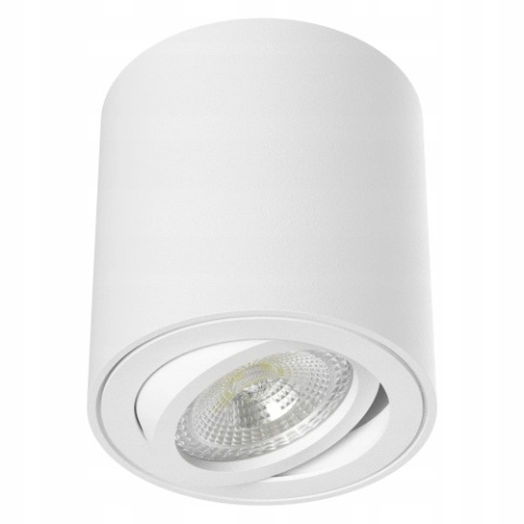 Oprawa sufitowa natynkowa halogenowa TUBA KUBEŁEK do LED GU10 ruchoma biała 84mm