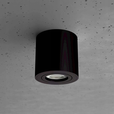 Oprawa sufitowa natynkowa halogenowa TUBA KUBEŁEK do LED GU10 ruchoma czarna 84mm