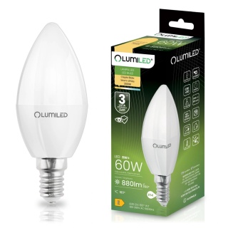 Żarówka LED E14 8W=60W 880lm Świeczka Ciepła 3000K Mocna Jasna Lumiled B35