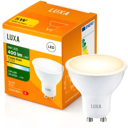 Żarówka LED GU10 5W = 40W 400lm 3000K Biała Ciepła Reflektor Halogen Spot