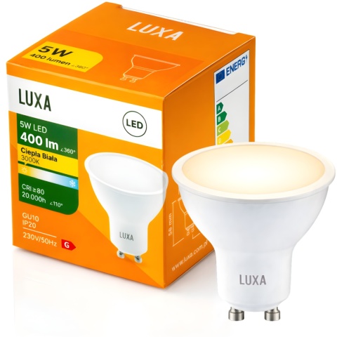 Żarówka LED GU10 5W = 40W 400lm 3000K Biała Ciepła Reflektor Halogen Spot