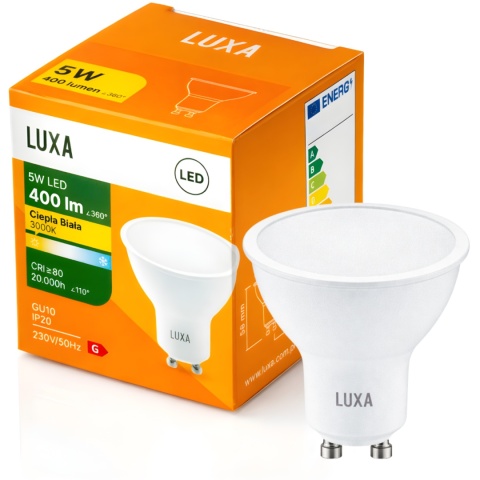 Żarówka LED GU10 5W = 40W 400lm 3000K Biała Ciepła Reflektor Halogen Spot