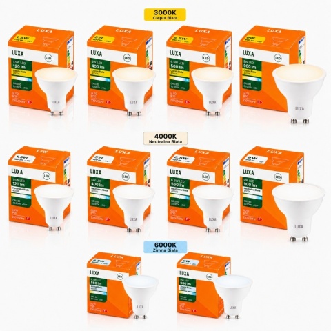 Żarówka LED GU10 5W = 40W 400lm 3000K Biała Ciepła Reflektor Halogen Spot