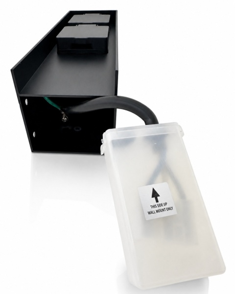 Elektryczny słupek ogrodowy z gniazdami 2x 230V zasilający czarny 23cm LUXA