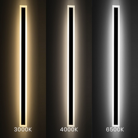 Porównanie barw światła kinkietu WOW ML1725: 3000K, 4000K i 6500K