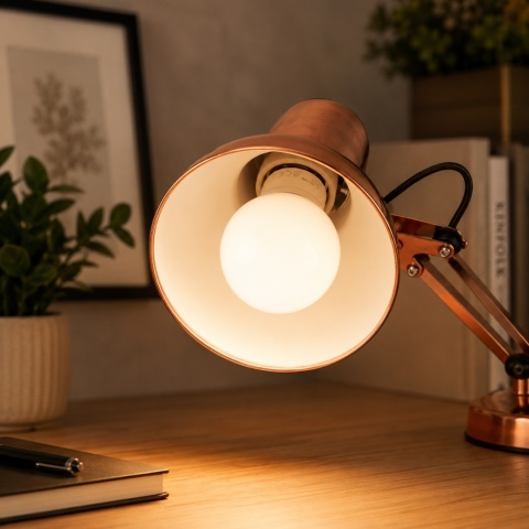 Lampka Biurkowa GLAMOUR SZKOLNA Nocna na LED E27 Regulowana KOSMETYCZNA TOBI