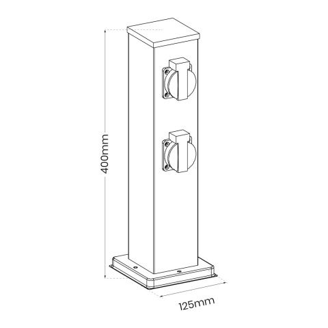 Słupek ogrodowy z gniazdami 230V Electric 40cm 4 gniazda Schuko 16A IP44 EKO2900