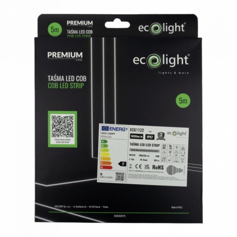 Taśma LED COB 24V 9W/m 4000K 1035lm/m IP67 CRI90 ECO LIGHT 5m