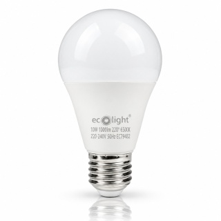ŻARÓWKA LED E27 10W 6500K BARWA ZIMNA