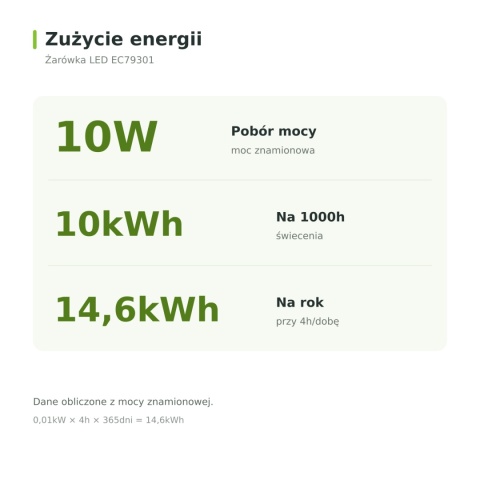 Żarówka LED E27 10W 1000lm 3000K ciepła A60 Ecolight odpowiednik 60W - 70W