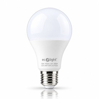 Żarówka LED E27 A60 15W 3000K 1500lm ECO LIGHT EC79666