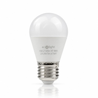 Żarówka LED E27 kulka 10W 4000K 1000lm ECO LIGHT EC79841
