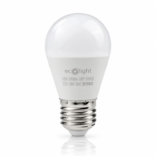 Żarówka LED E27 kulka 10W 6500K 1000lm ECO LIGHT EC79842