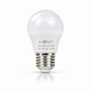 Żarówka LED E27 kulka 5W 3000K 500lm ECO LIGHT EC79335