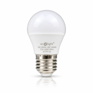 Żarówka LED E27 kulka 5W 6500K 500lm ECO LIGHT EC79132