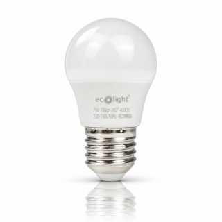 Żarówka LED E27 kulka 7W 4000K 700lm ECO LIGHT EC79558