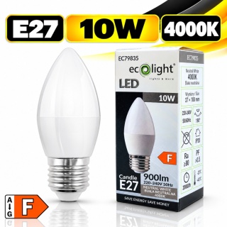 Żarówka LED E27 świeczka 10W 4000K 900lm ECO LIGHT EC79835