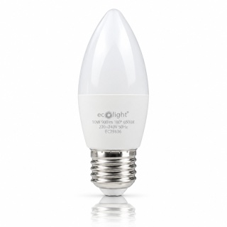 Żarówka LED E27 świeczka 10W 6500K 900lm ECO LIGHT EC79836