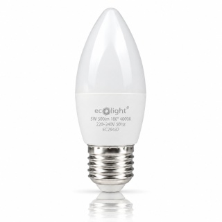 Żarówka LED E27 świeczka 5W 4000K 500lm ECO LIGHT EC79437