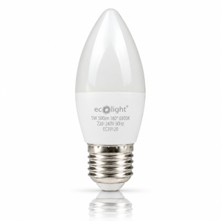 Żarówka LED E27 świeczka 5W 6500K 500lm ECO LIGHT EC79120