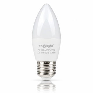 Żarówka LED E27 świeczka 7W 4000K 700lm ECO LIGHT EC79560
