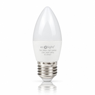 Żarówka LED E27 świeczka 7W 6500K 700lm ECO LIGHT EC79561