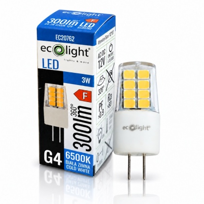 Żarówka LED G4 kapsułka 3W 12V AC/DC 6500K 300lm ECO LIGHT EC20762