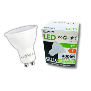 Żarówka LED GU10 5W = 35W 400lm 3000K Barwa Ciepła 230V
