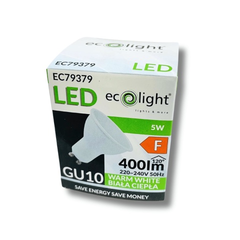 Żarówka LED GU10 5W = 35W 400lm 3000K Barwa Ciepła 230V
