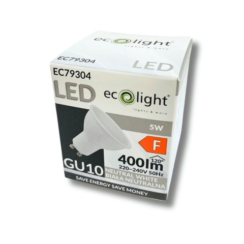Żarówka LED GU10 5W = 35W 400lm 4000K Barwa Neutralna 230V