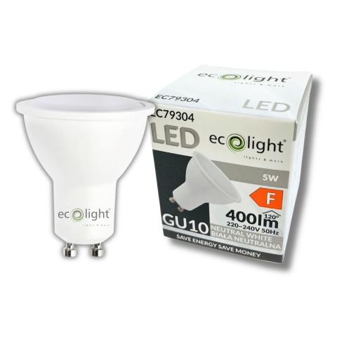 Żarówka LED GU10 5W = 35W 400lm 4000K Barwa Neutralna 230V