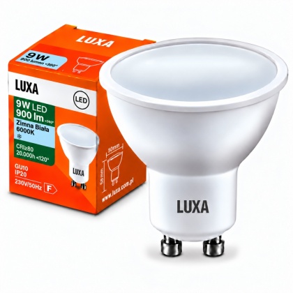 Żarówka LED GU10 9W 900lm Barwa Zimna 6000K 120°
