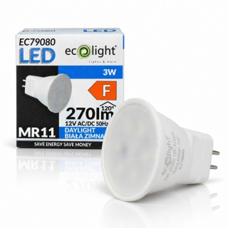 Żarówka LED MR11 3W 12V AC/DC 6500K 270lm ECO LIGHT EC79080