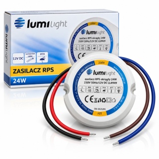 Zasilacz LED 12V 24W 2A IP67 dopuszkowy do puszki Taśma LED Fi60 PREMIUM