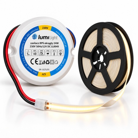 Zasilacz LED 12V 24W 2A IP67 dopuszkowy do puszki Taśma LED Fi60 PREMIUM