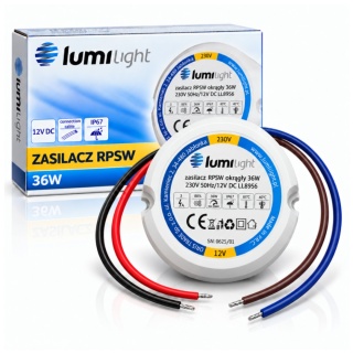 Zasilacz LED 12V 36W 3A IP67 dopuszkowy do puszki Taśma LED Fi60 PREMIUM