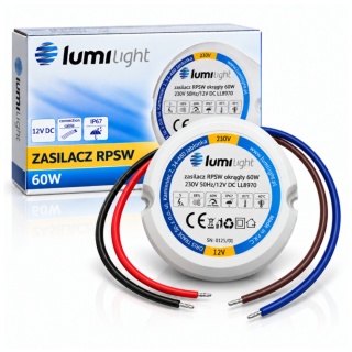 Zasilacz LED 12V 60W 5A IP67 dopuszkowy do puszki Fi60 Taśma LED PREMIUM