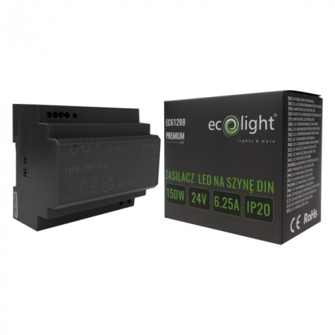 Zasilacz LED na szynę DIN PREMIUM 5M 24V 150W ECO LIGHT EC61288